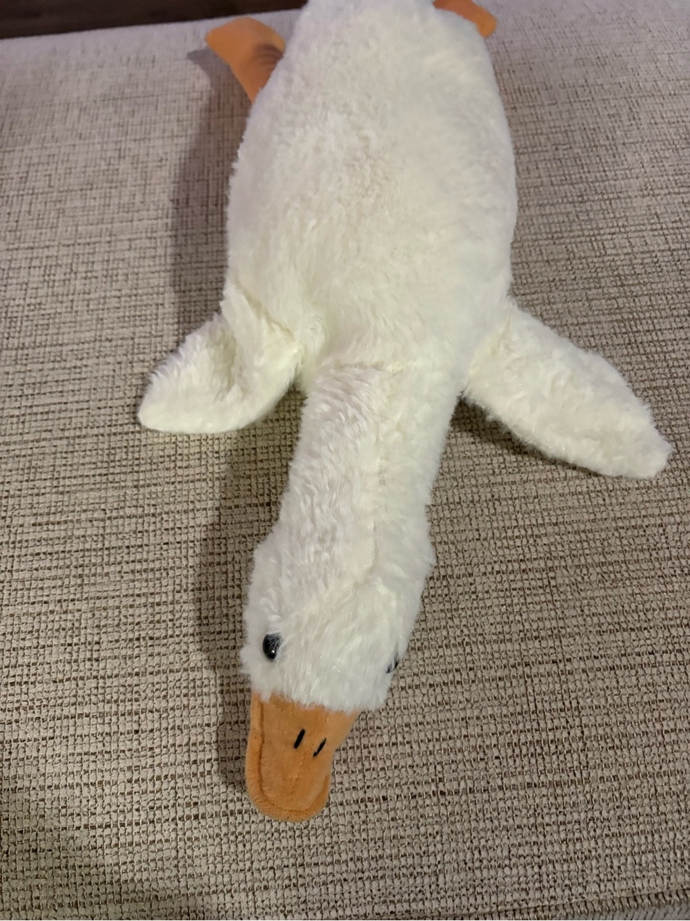 Plush White Duck Stuffed Animal with Orange Beak